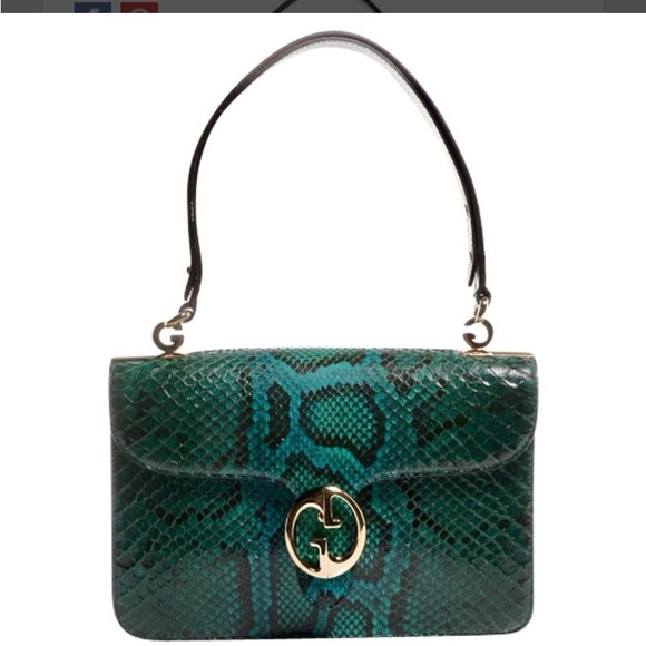 Gucci Real Python Green Medium Shoulder Bag - Picture 5 of 16